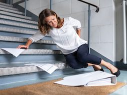 Fall And Fall Injury Accident At Workplace Fall And Fall Injury Accident At Workplace. Woman Fell Down Stairs